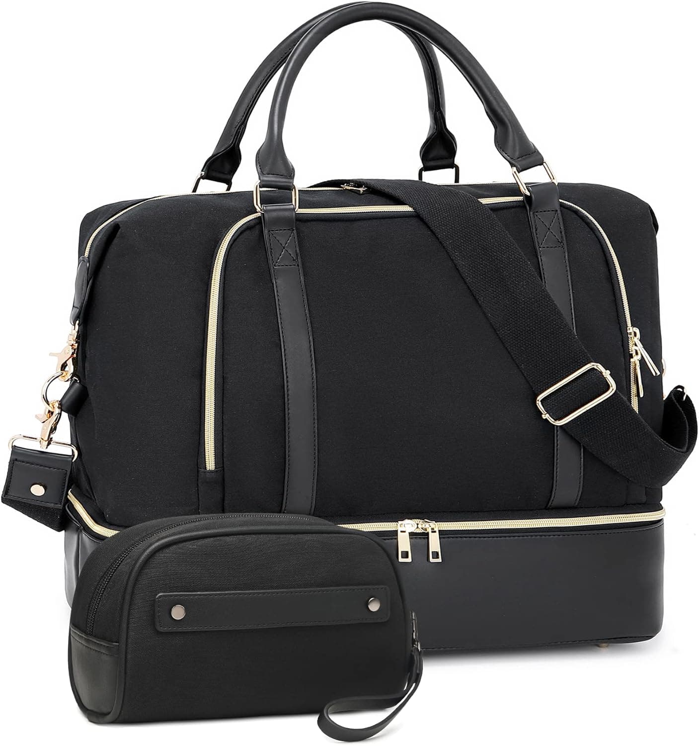 CAMTOP Travel Weekender Bag Overnight Duffel with Toiletry Bag Carry-on Tote Bag fit 15.6 Inch Laptop Computer for Women Ladies