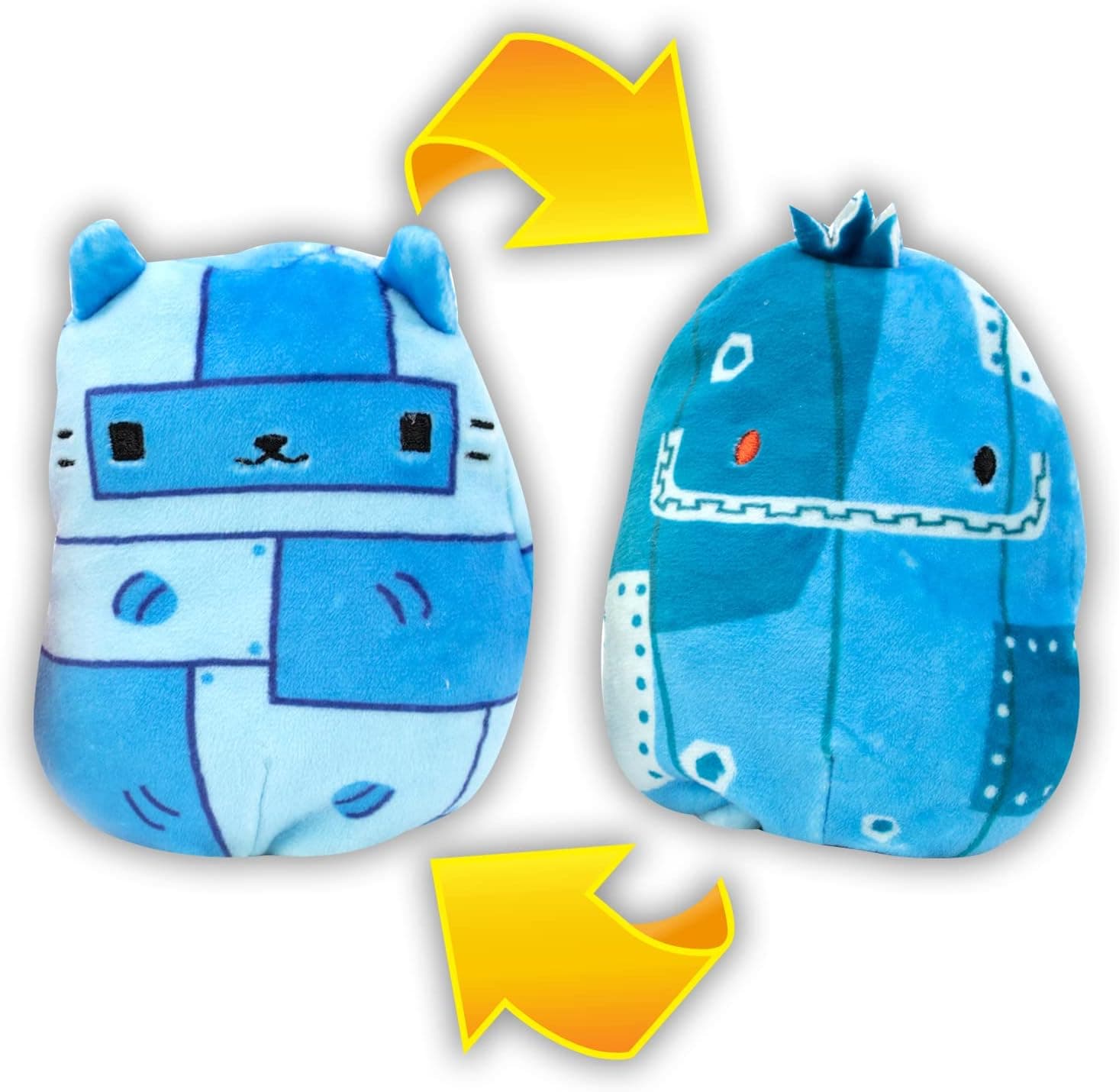 Cats vs Pickles Reversibles - Roboticat/Mech-Pickle - Two Characters in One Toy! Cat on The Outside - Flip to Reveal Pickle on The Inside! 6" Super-Soft Collectible Toy! (V1089)