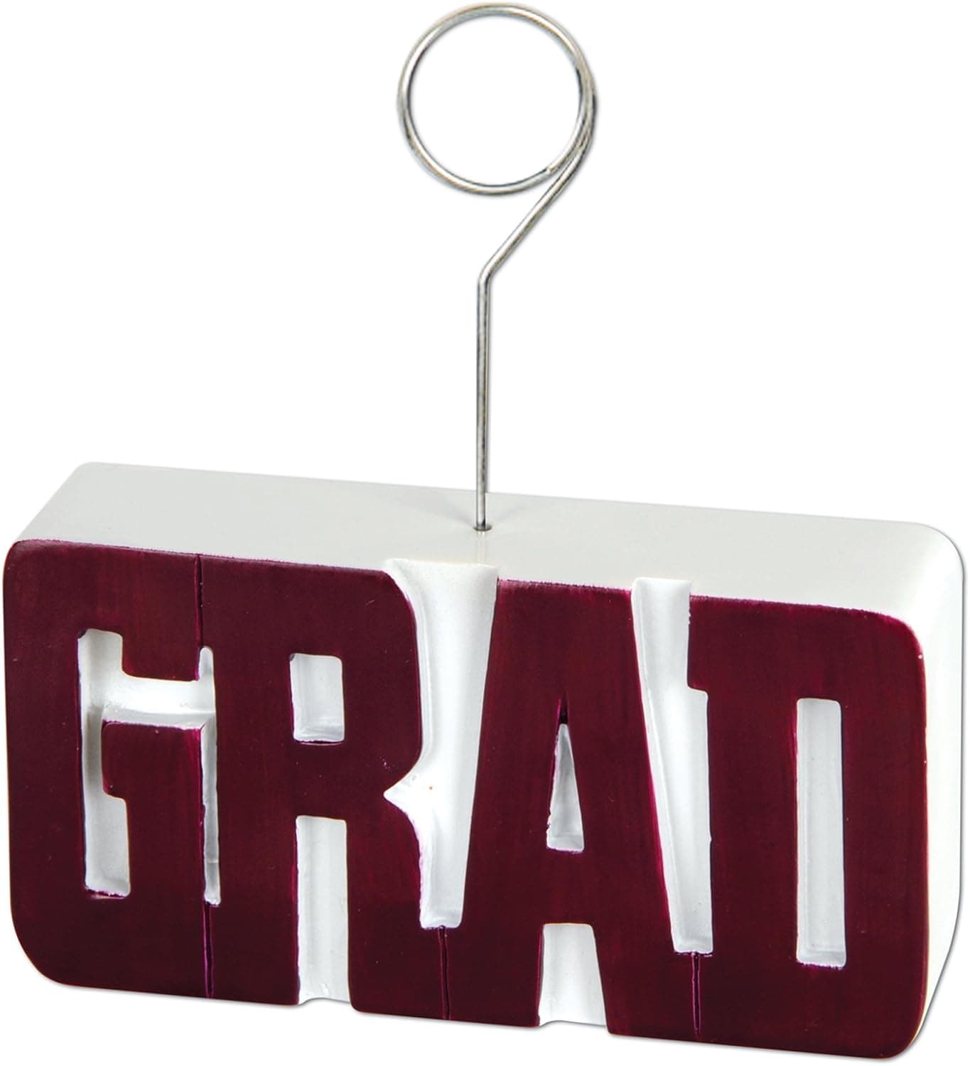 GRAD Photo/Balloon Holder (maroon) Party Accessory (1 count)