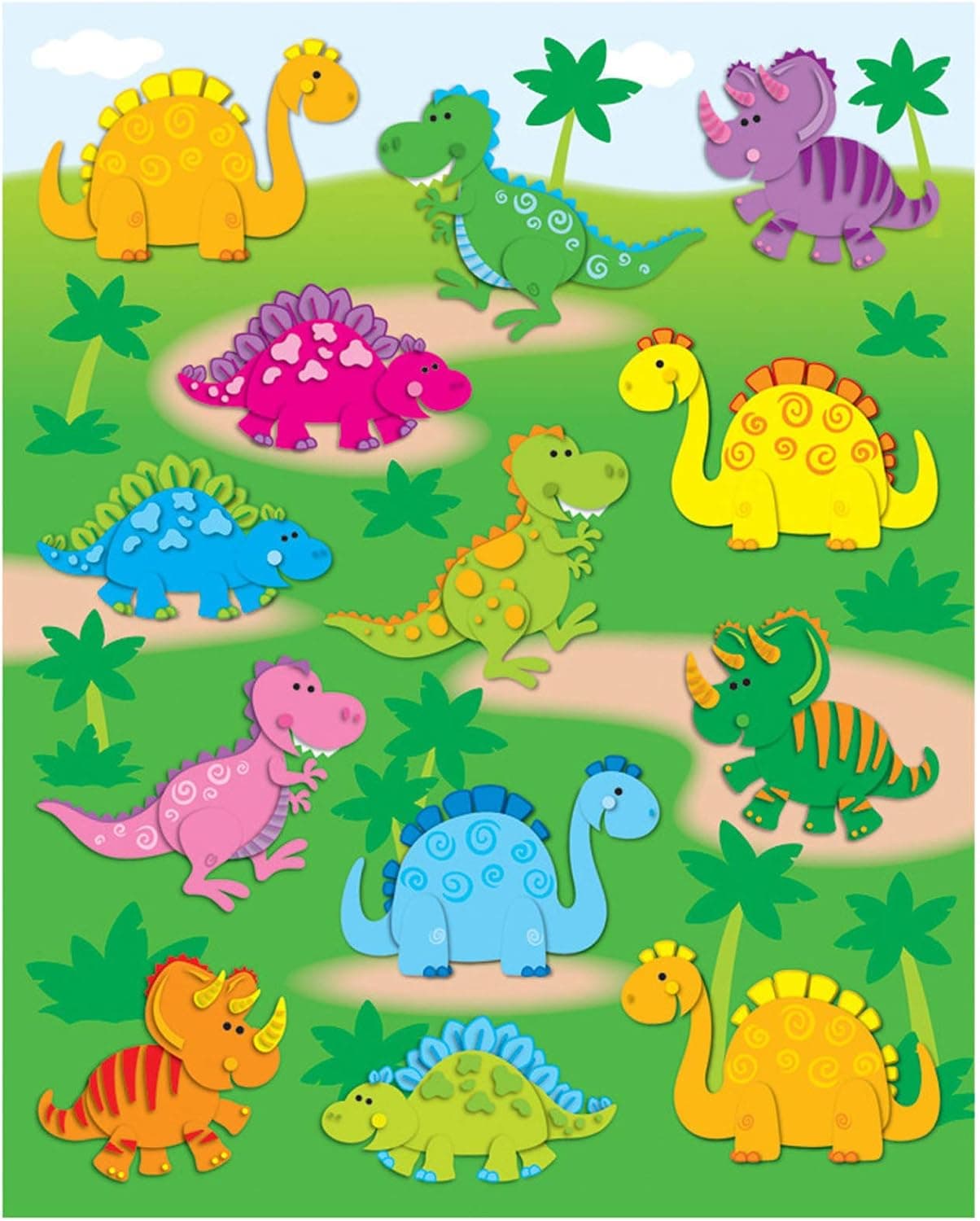Carson Dellosa Dinosaurs Shape Stickers (168018)