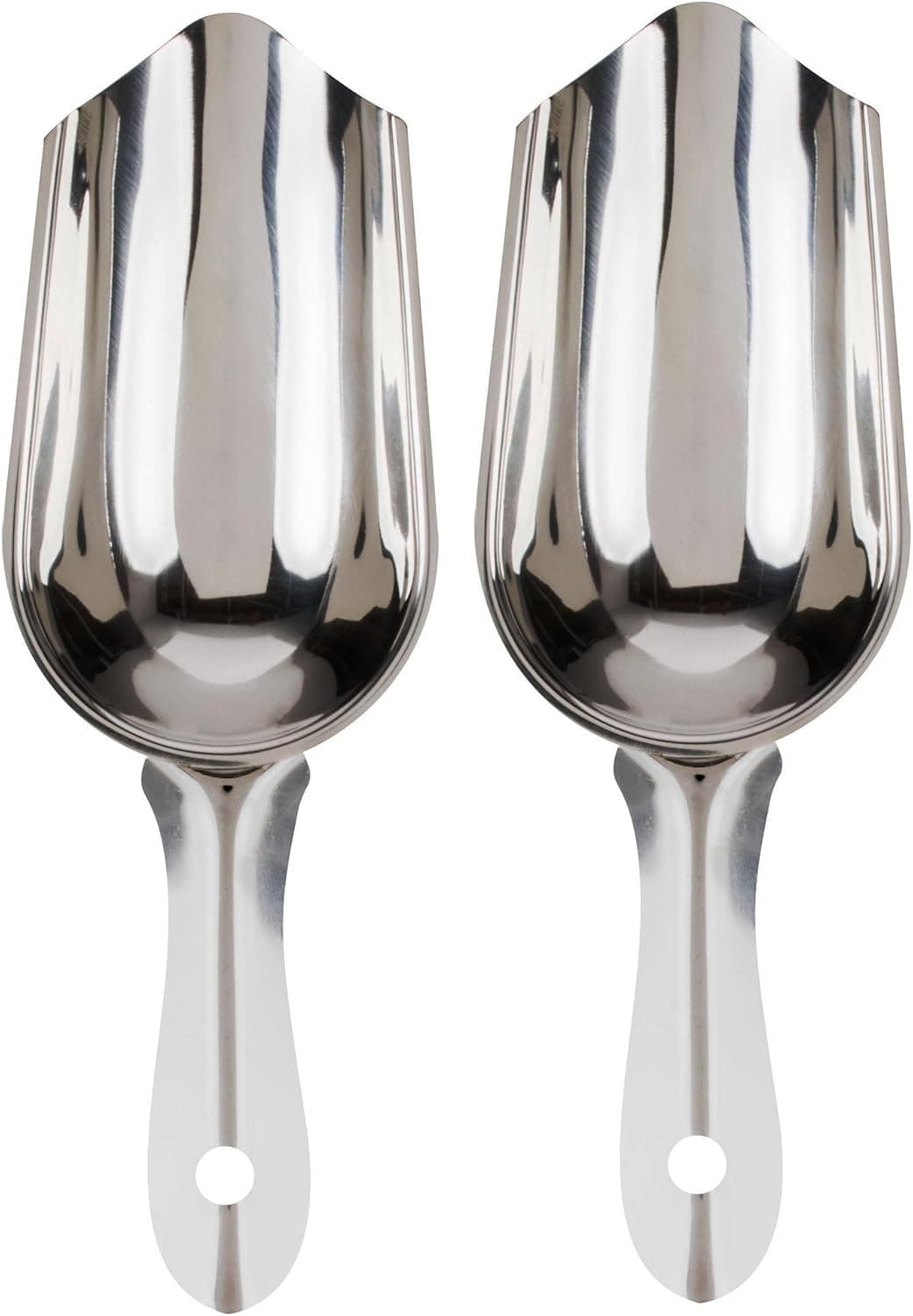 Stainless Steel Bar Ice Scoop 6 oz, Set of 2
