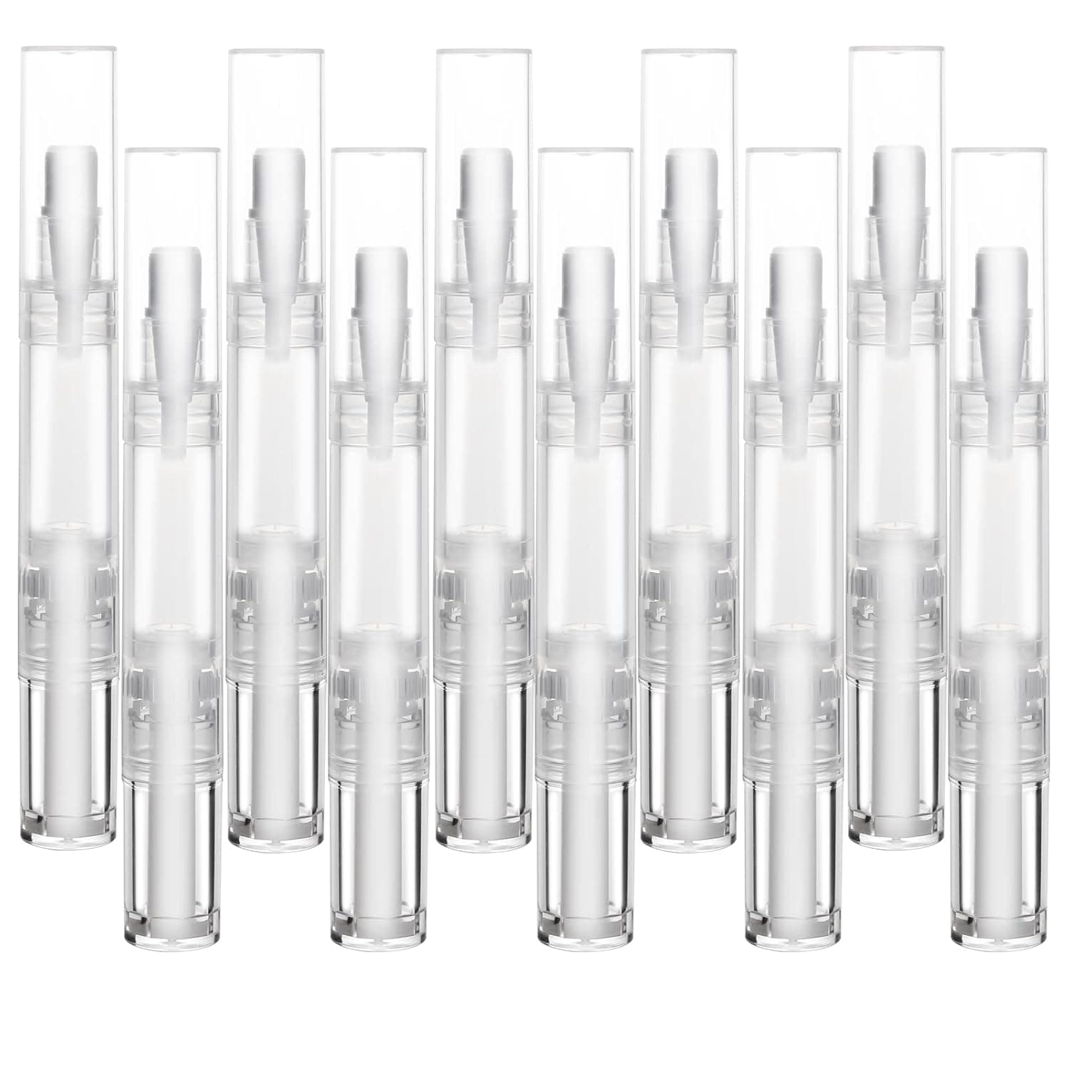 UPZIGS 10 pack 5ml Cuticle Oil Pen Empty, Nail Oil Twist Pen with Brush, Eyelash Growth Liquid Tube, Cosmetic Lip Gloss Container