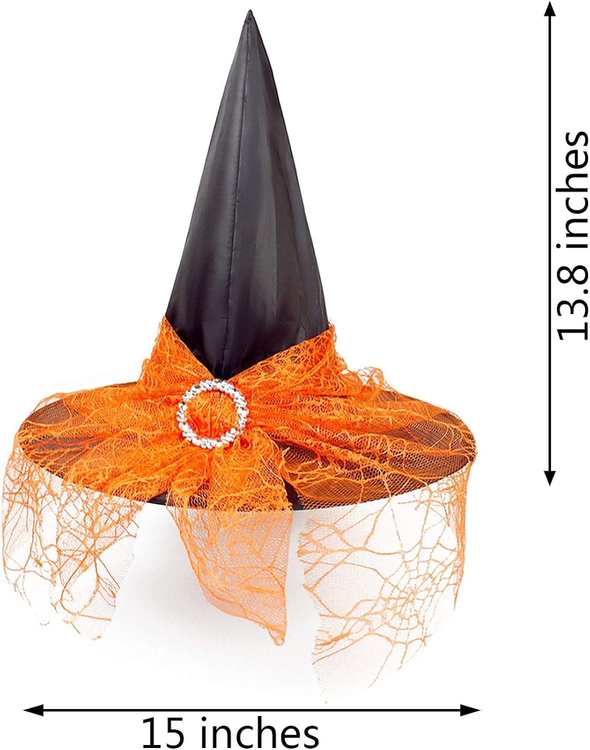 Ciang 4 Packs Women's Witch Hat Halloween Costume Black Spider Web Hat for Halloween Accessories