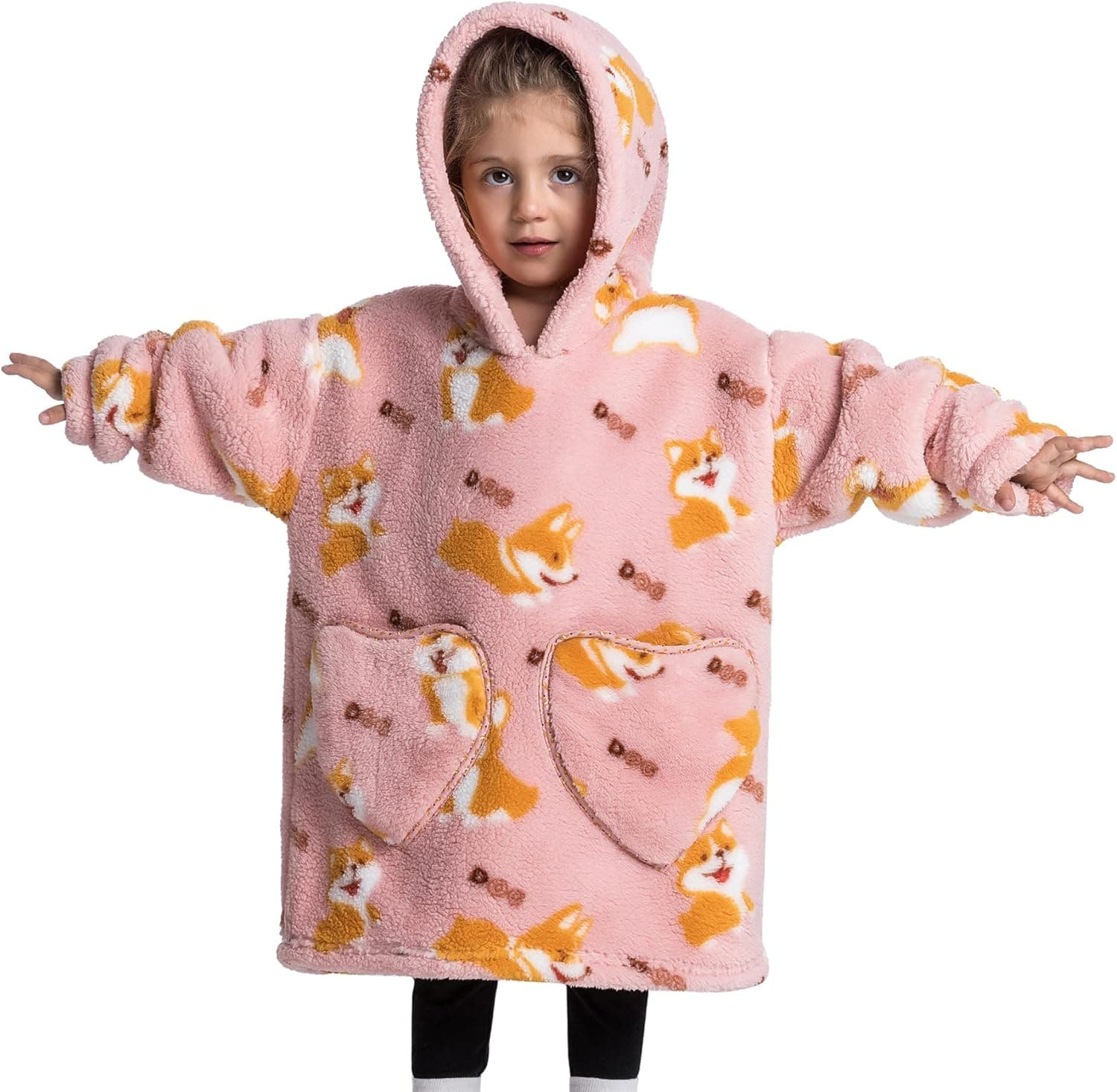 Zando Kids Winter Wearable Blanket Sweatshirt Comfy Hoodie with Pockets Baby Wearable Toddler Kids Gifts