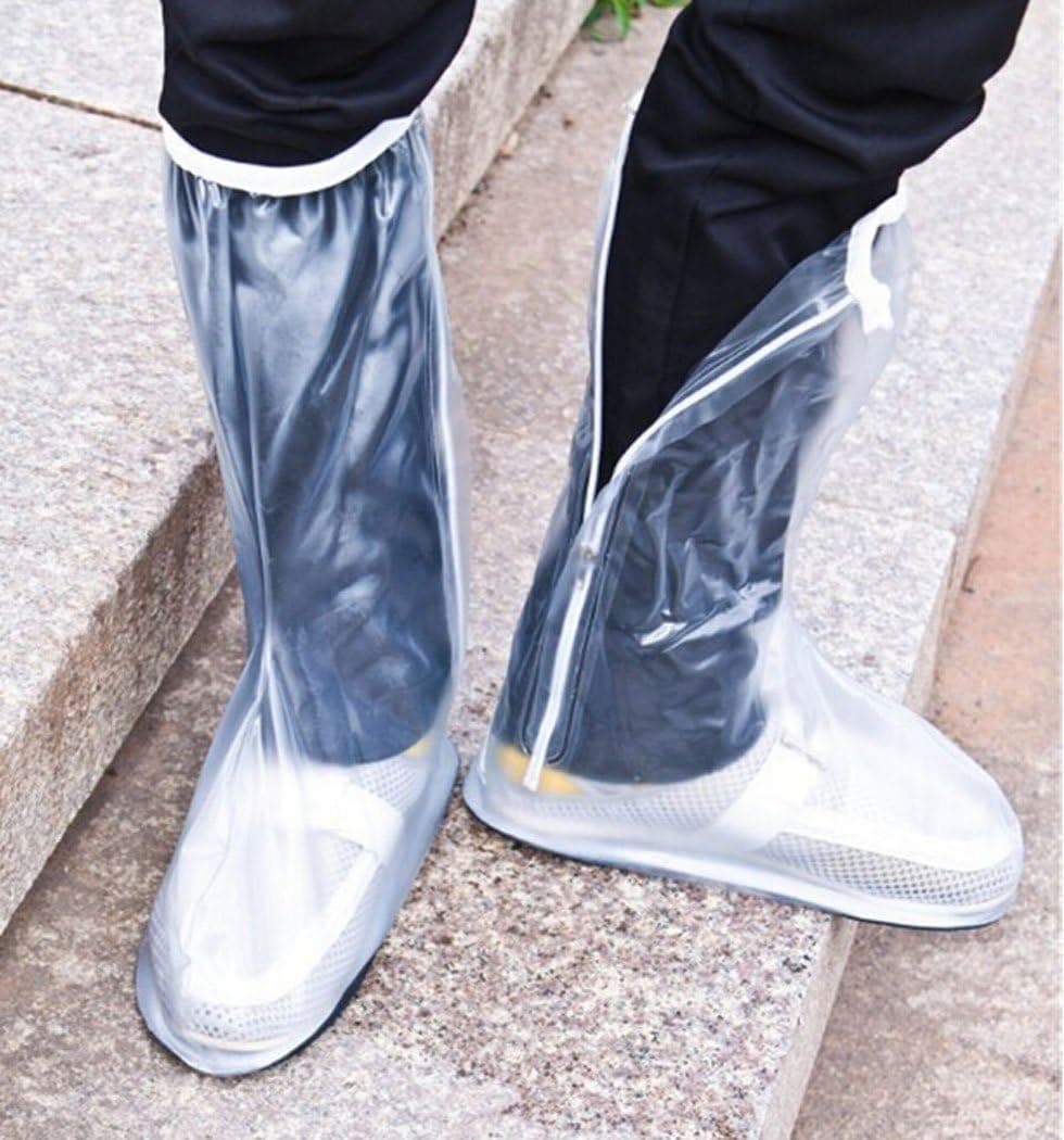 Perfect shopping Reusable Waterproof Outdoor Protective Rain Boot Shoe Covers (Large, Transparent)