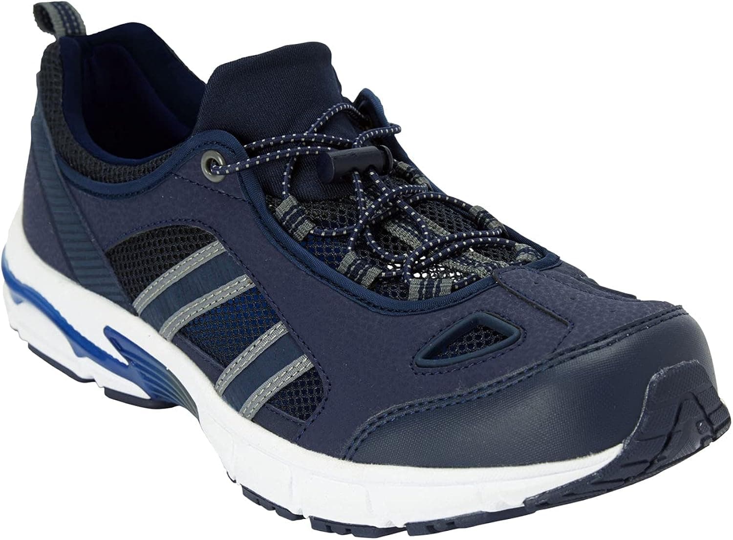 KingSize Men's Wide Width Toggle Water Shoe - Big - 9 1/2 EW, Cobalt Gunmetal Multicolored