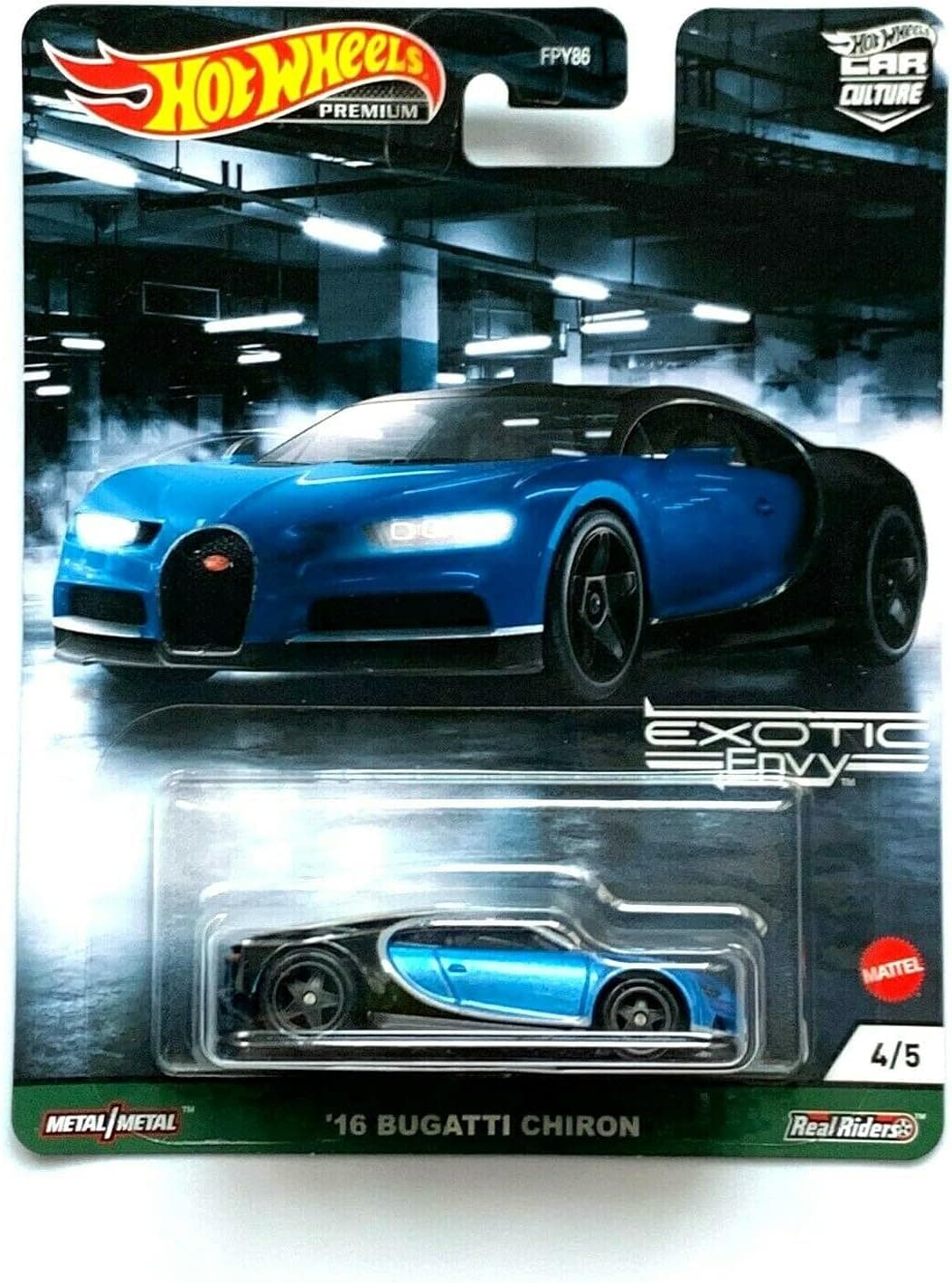 Hot Wheels Premium Car Culture Exotic Envy #4/5 '16 Bugatti Chiron (Blue/Black)