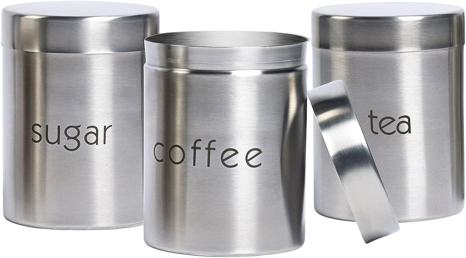 Basic Essentials 3-Piece Stainless Steel Canister Set