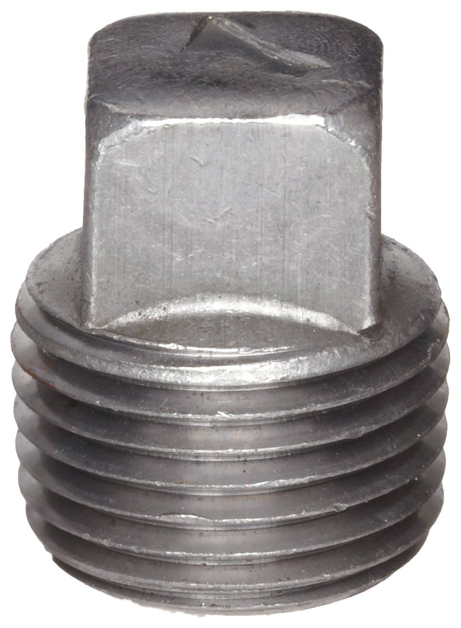 Anvil 8700159208, Malleable Iron Pipe Fitting, Square Head Plug, 3/8" NPT Male, Black Finish