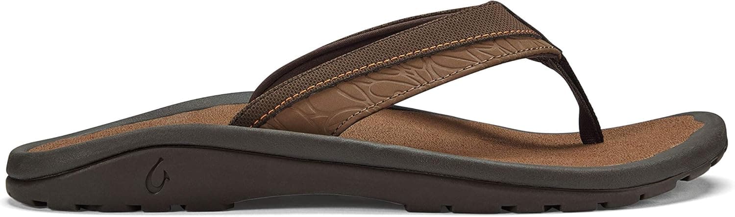 OluKai 'Ohana Koa - Men's Sandals Espresso/Molten Orange - 10