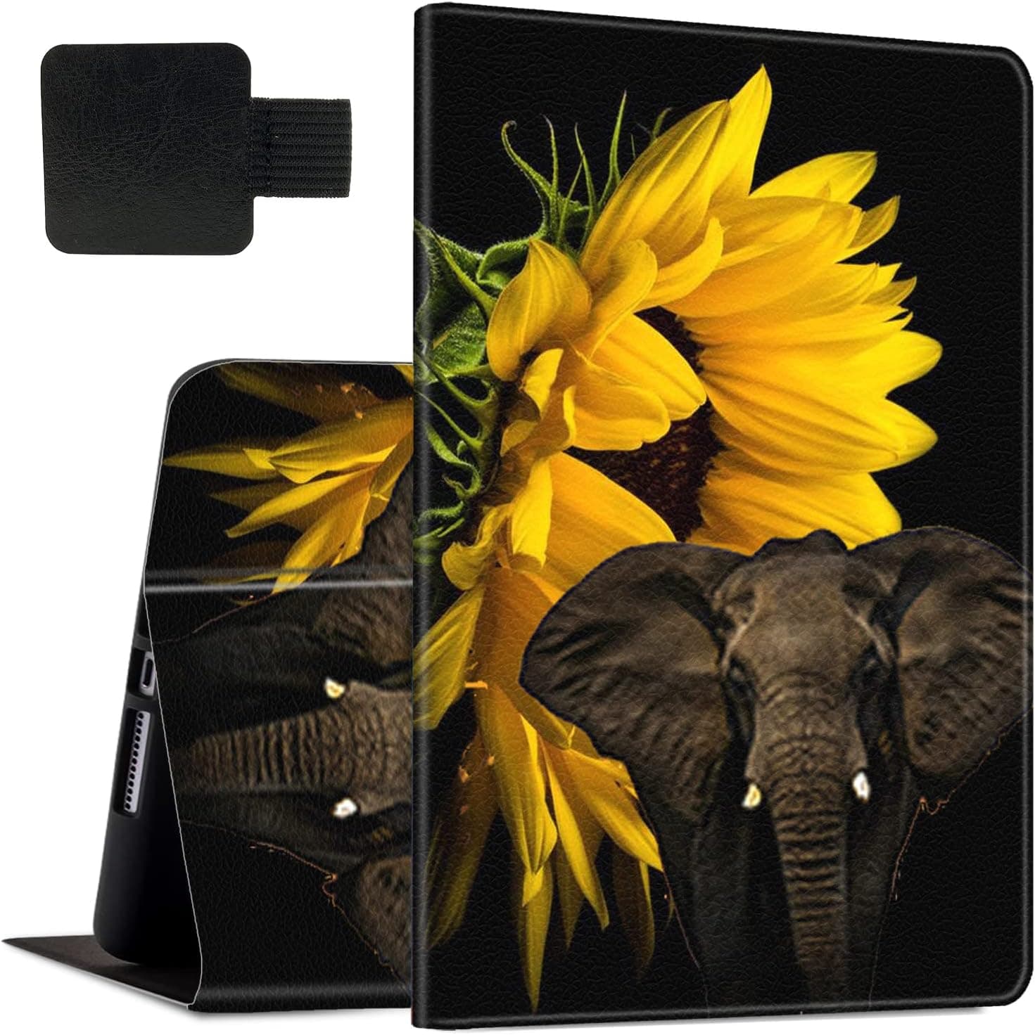 Rossy case for All-New Amazon Kindle Fire HD 10 Tablet Case (2019/2017,9th/7th Gen),PU Leather Folio Smart Cover TPU Shock Case with Adjustable Stand & Auto Wake/Sleep Feature - on Beach