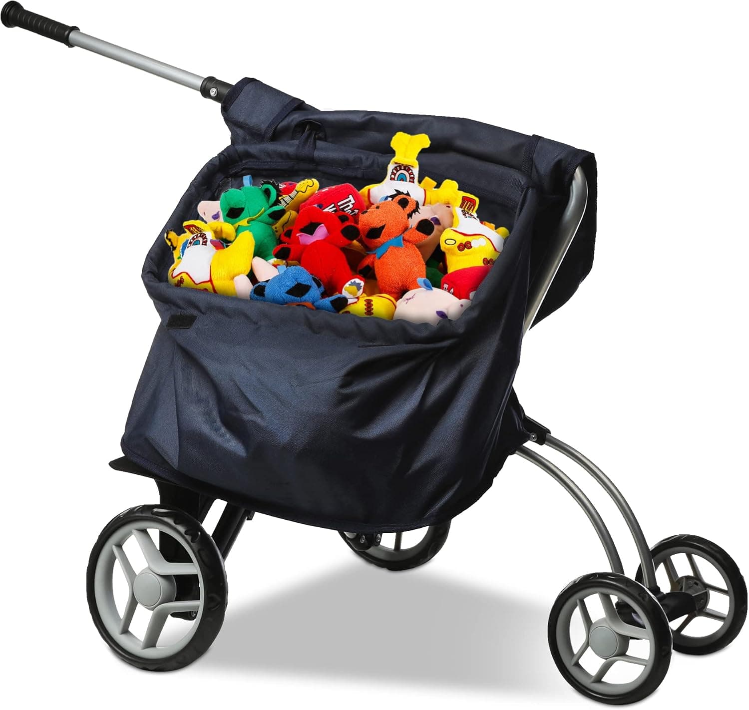 Stroller Storage Cart for Kids Toys, Blocks, Dolls, Toy Box Accessory with Handlebar and Wheels, for Carrying and Transporting