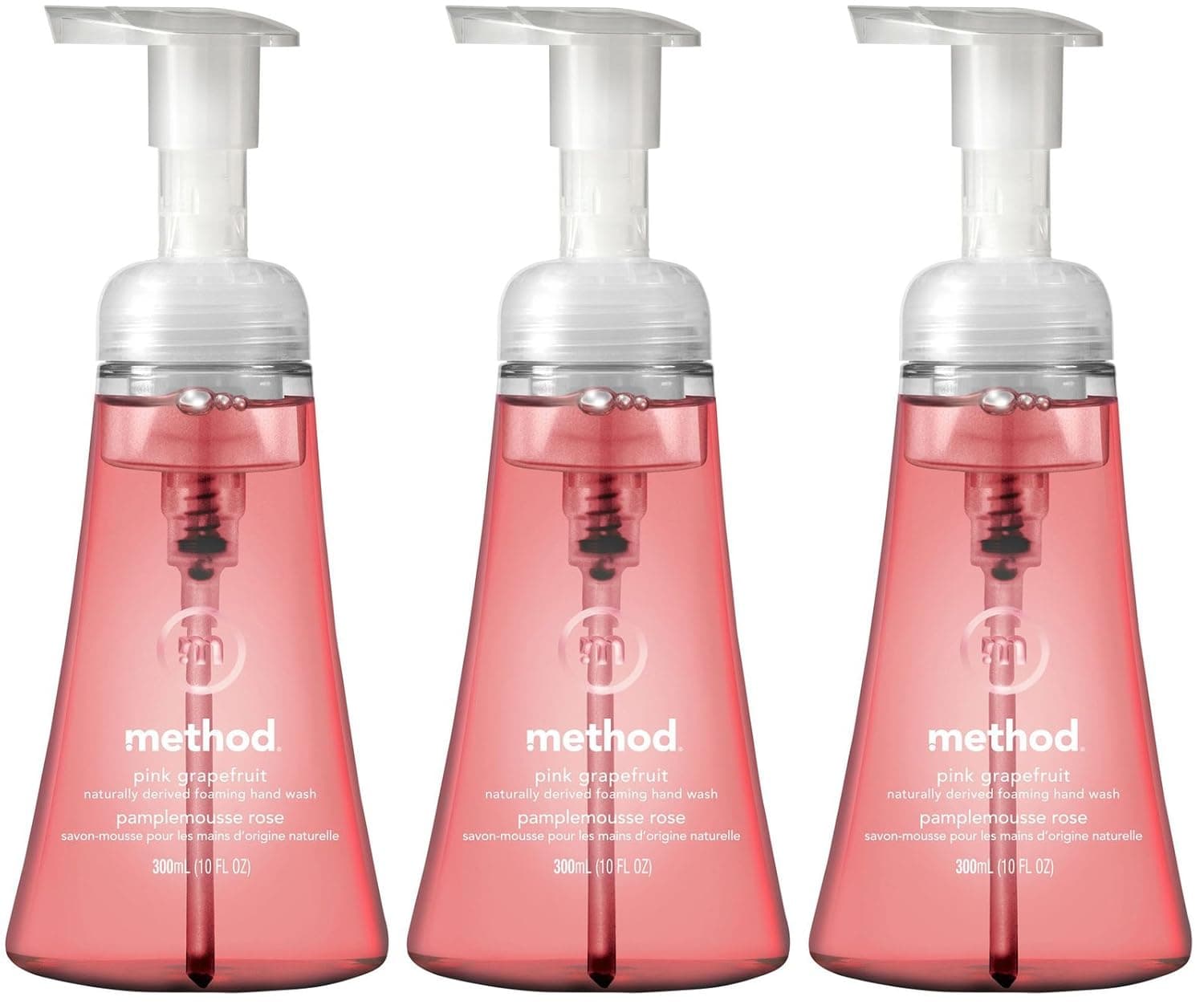 Method Foaming Hand Wash, Pink Grapefruit, 10 Oz (Pack of 3)
