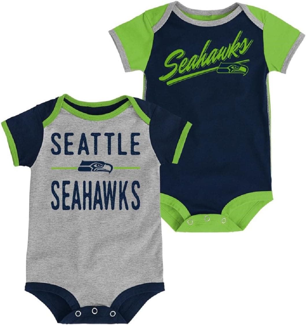 Outerstuff Seattle Seahawks Descendant 2 Pack Bodysuit Onesie Set