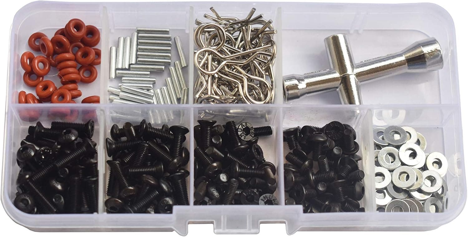 HABINFEN Universal RC Screw/Body Clip Kit for Axial Redcat HPI Arrma Losi Hardware Fastener 1/8 1/10 1/12 1/16 Scale RC Parts Kit/Box