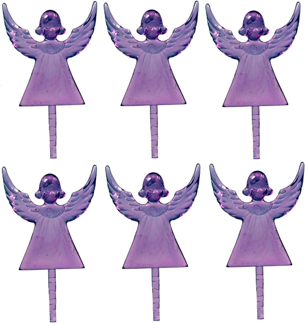 Creative Hobbies® Plastic Angel Ceramic Christmas Tree Topper, Cake Topper Craft Ornaments 2.5 Inches Tall, Purple, 10 Pack