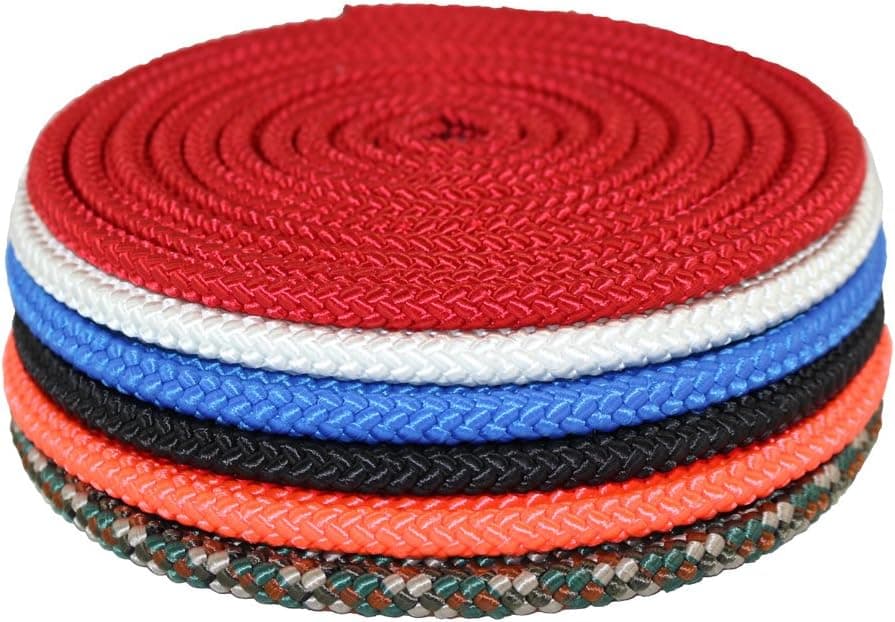 Nylon Diamond Braid (1/8 inch) - SGT KNOTS - Twisted Nylon Core - Durable Utility Rope - for Crafting, Mooring, Boating, Camping, Fishing, Garden, & DIY Projects (100 ft - Black)