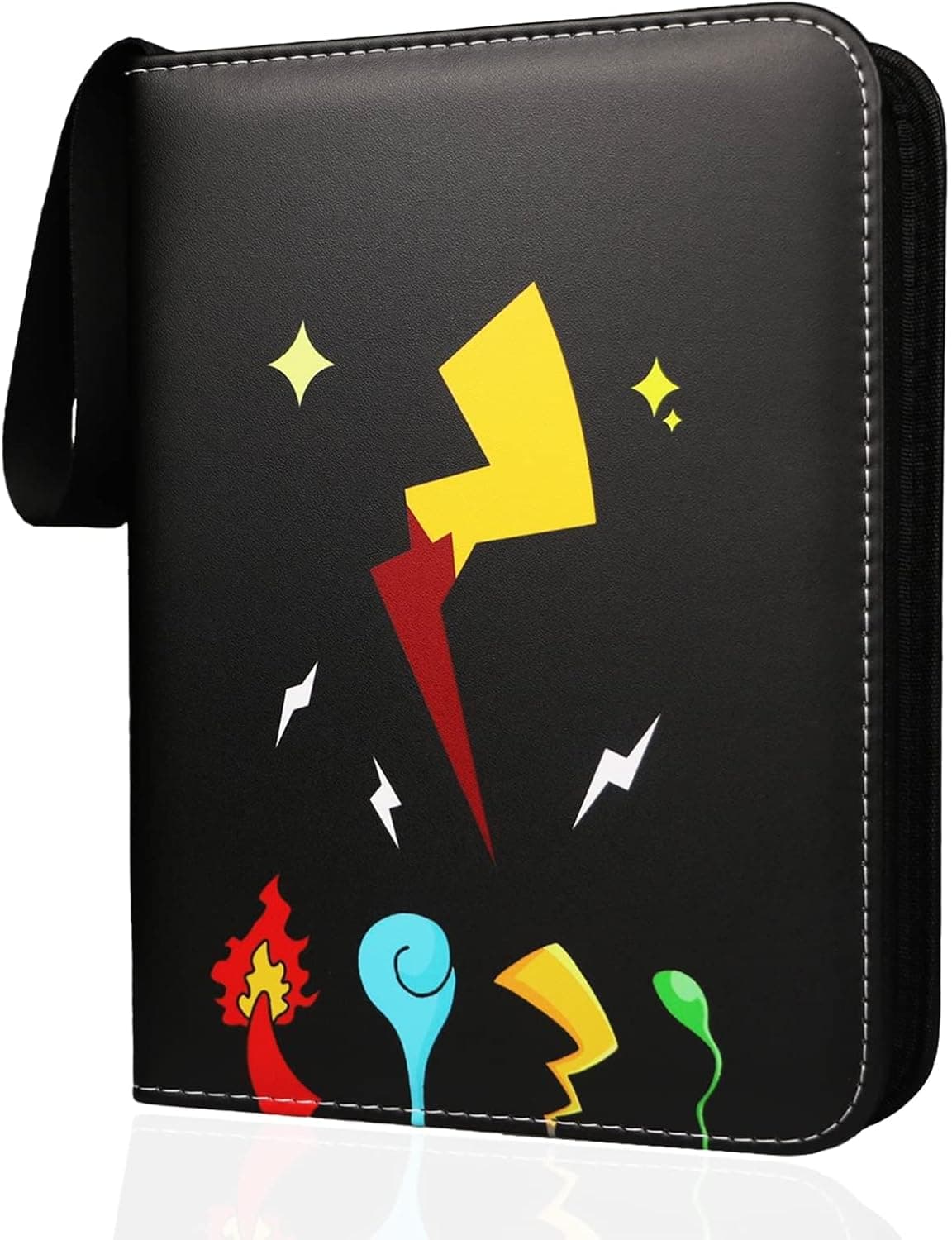 Anyando Card Binder for Pokemon Cards with Sleeves, Card Holder Binder for Pokémon Trading Cards, Holds Up to 440 Standard Size Cards, 55 Pcs 4-Pocket Pages Card Binder Album with Zipper Carrying Case