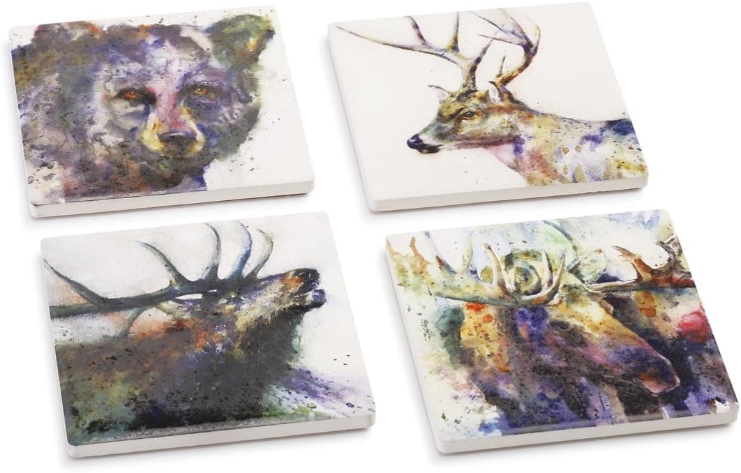 Big Sky Carvers Wildlife Coaster Set, Multicolor