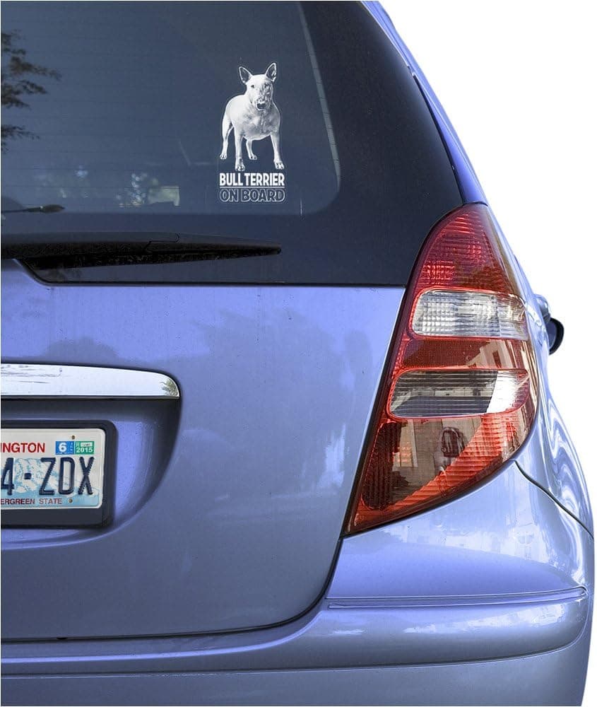 Bull Terrier Clear Vinyl Decal Sticker for Window, English Bully Dog Sign Art Print