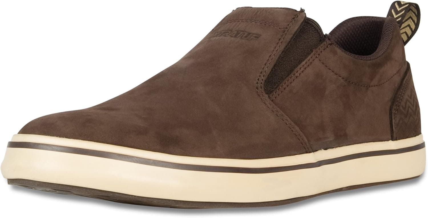 XTRATUF Sharkbyte Men’s Nubuck Leather Deck Shoes, Chocolate (22501-BRN-090)