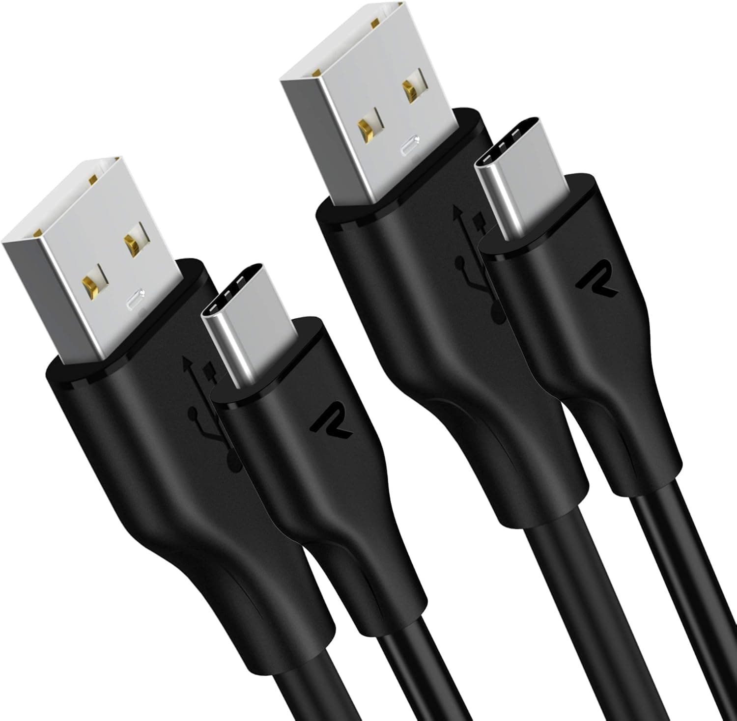 RAMPOW USB C Cables [2-Pack, 3.3 ft] - Android USB to USB Type C Fast Charger Cable - Black