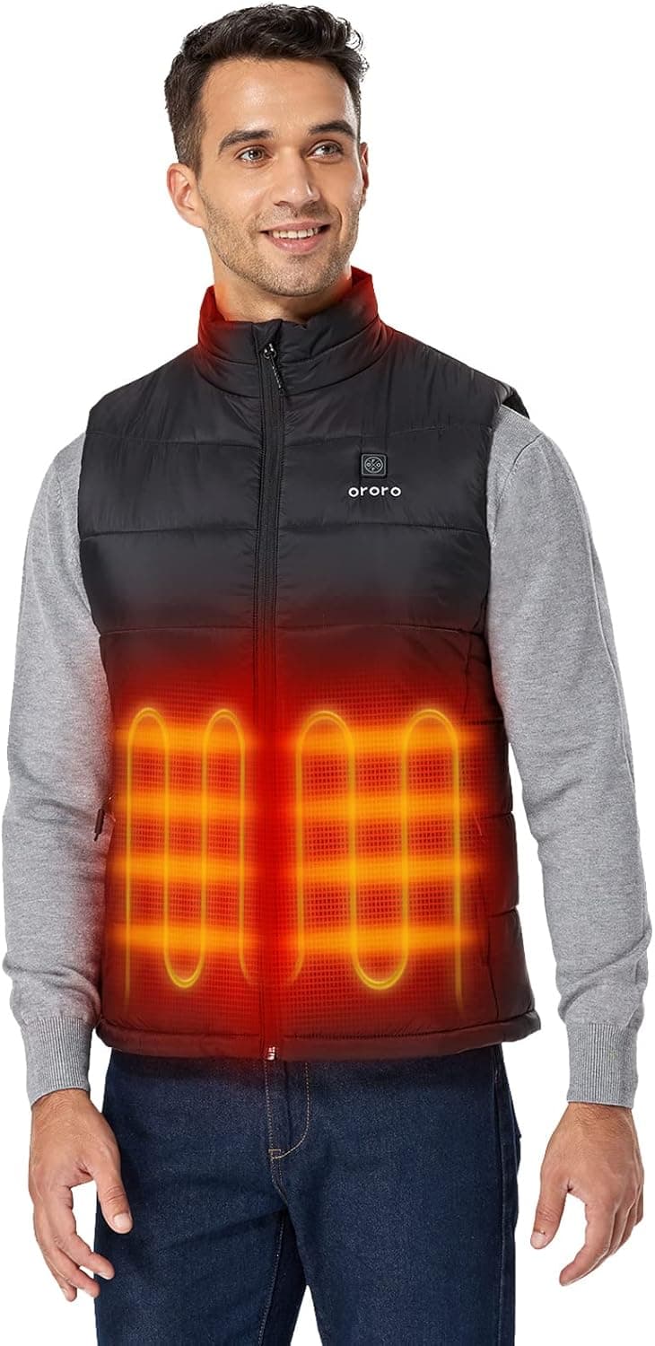 ORORO Men's Lightweight Heated Vest with Battery Pack