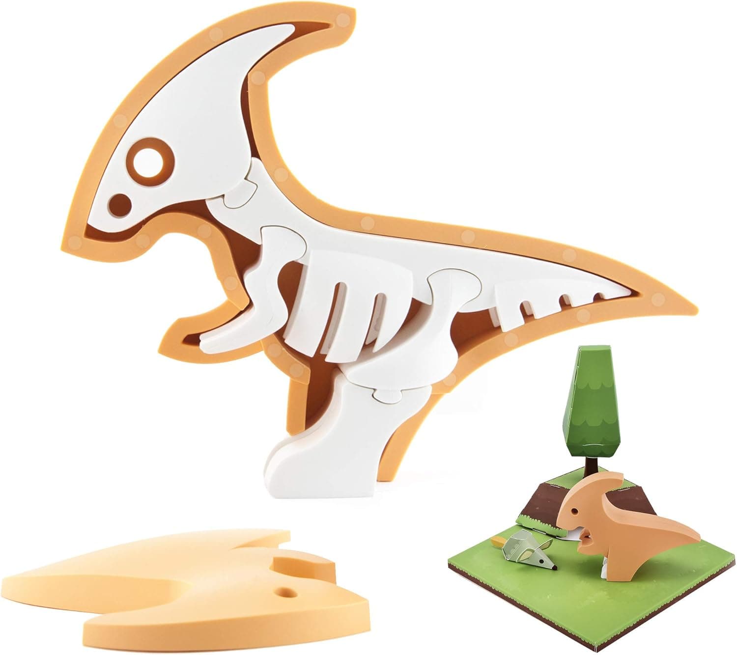 HALFTOYS Magnetic 3-D Puzzle Dinosaur Figures Toy Set for Kids & Family- para-Fine Motor Development