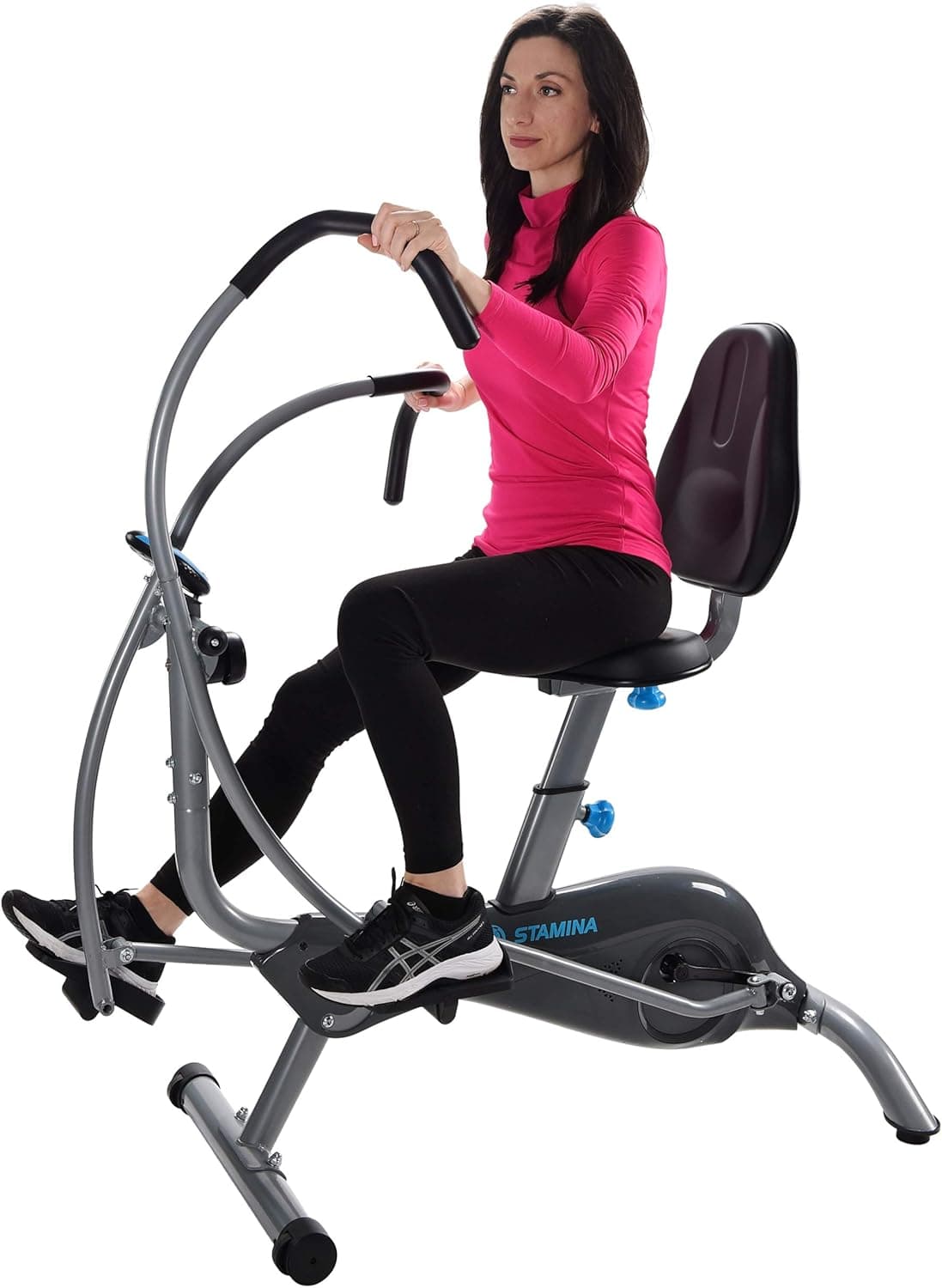 Stamina EasyStep Recumbent Stepper with Arm Workout - Recumbent Cross Trainer with Smart Workout App for Home Workout - Up to 250 lbs Weight Capacity