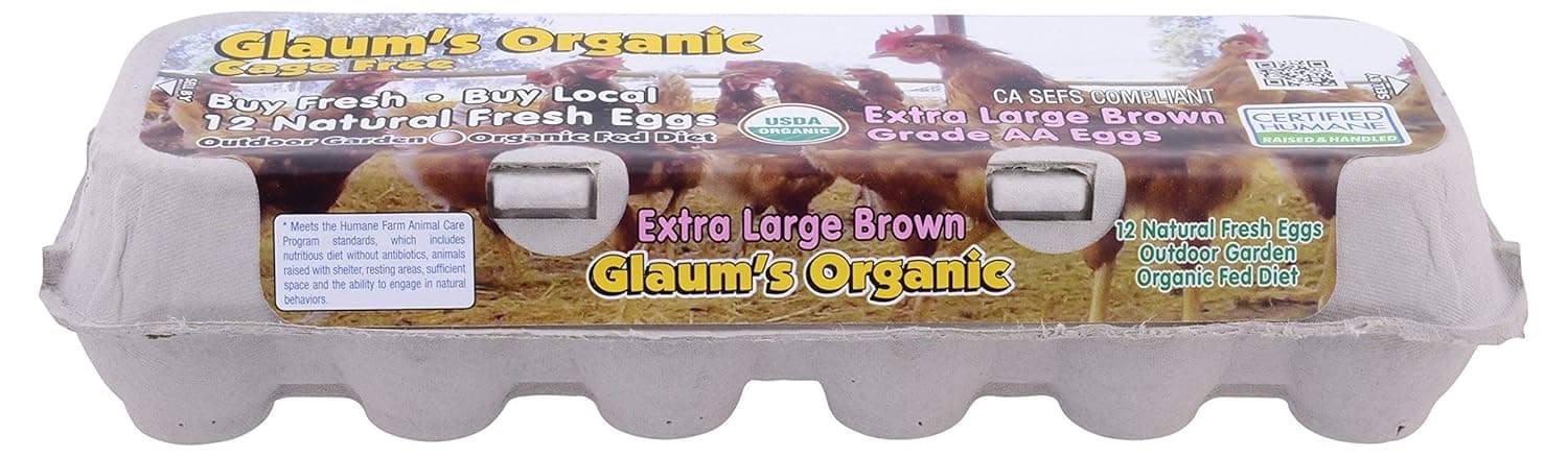 GLAUM EGG RANCH Organic Extra Large Grade AA Eggs, 12 CT