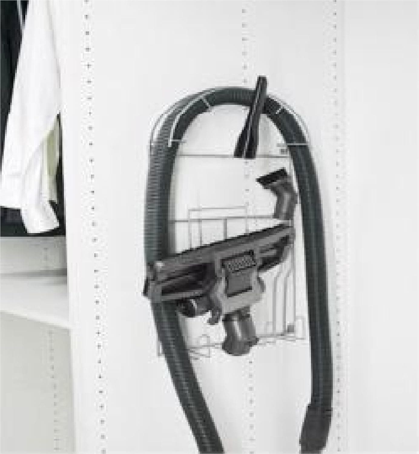 23 x 12.25 x 2.5 More Inside Vacuum Cleaner Metal Hanger in Chrome Finish