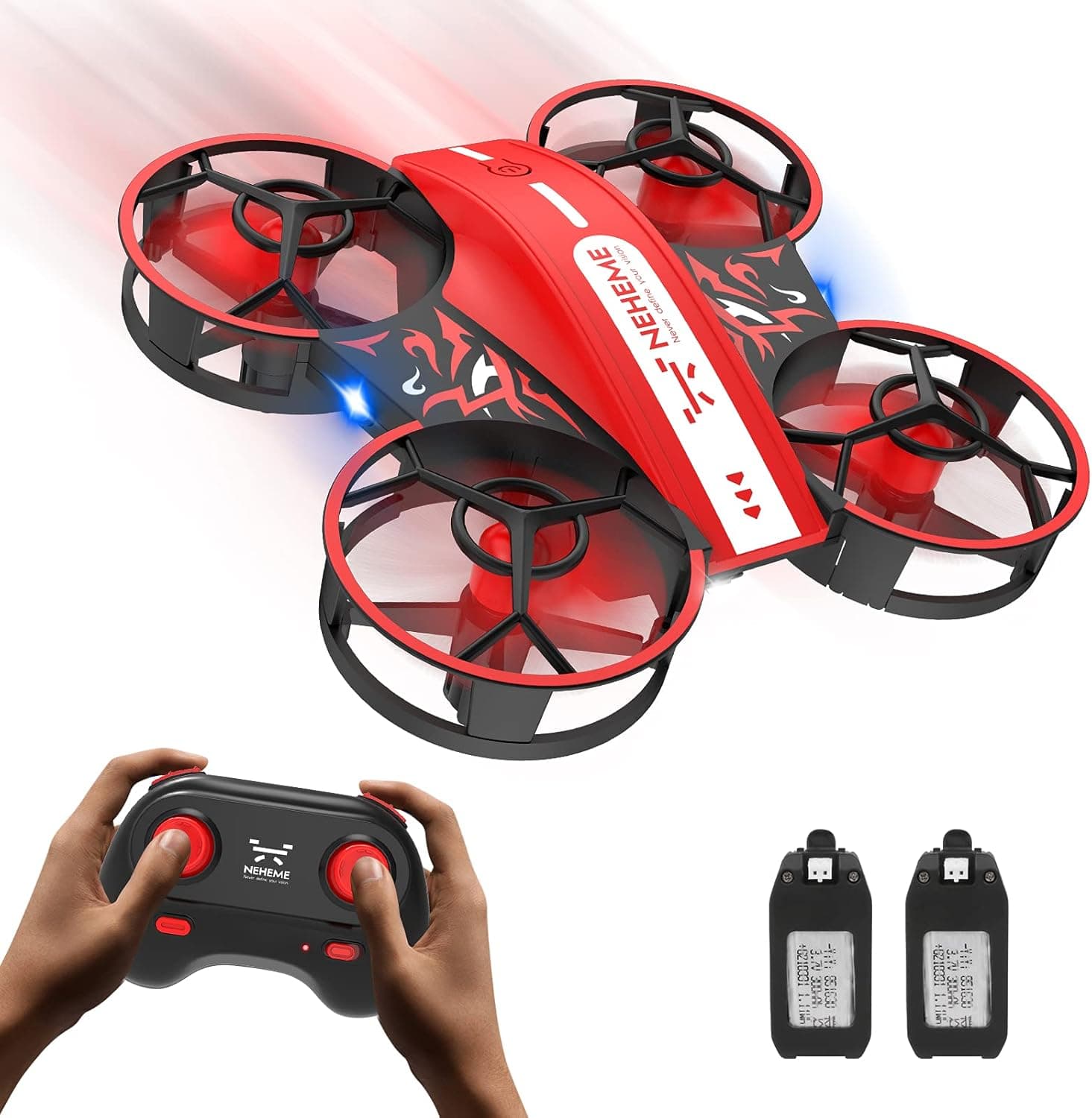 NEHEME NH330 Mini Drones for Kids Beginners Adults, RC Small Helicopter Quadcopter with Headless Mode, Auto Hovering, Throw to Go, 3D Flip and 2 Batteries, Indoor Flying Toys/Gift for Boys Girls