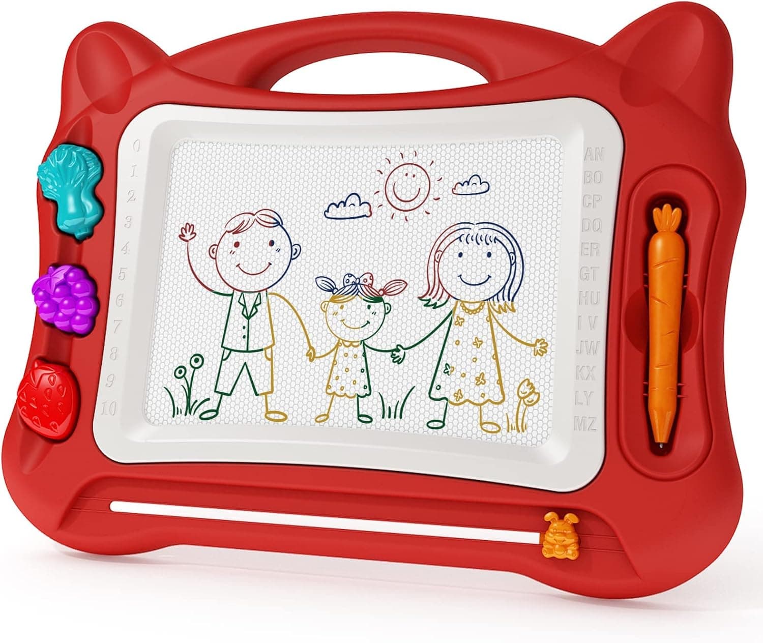 Deejoy Magnetic Drawing Board Toys for Kids,Boys and Girls Color Sketch Graffiti Board, Will Not Stain Hands and Walls (Red)