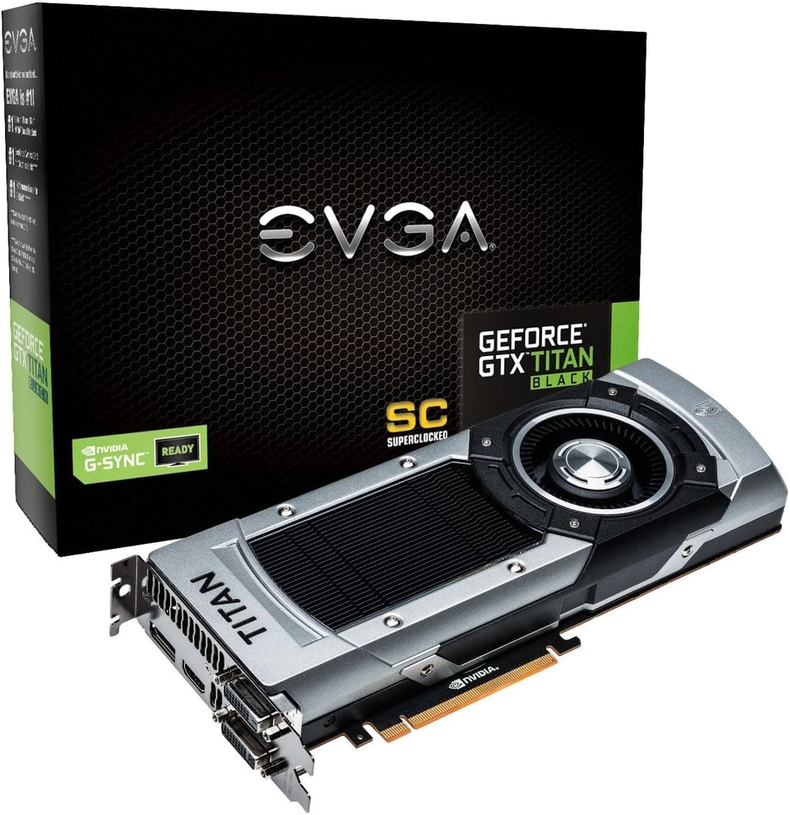 EVGA GeForce GTX Titan Black Superclocked w/G-Sync Support 6GB GDDR5 384bit Dual-Link DVI-I DVI-D HDMI DP SLI (06G-P4-3791-KR) Graphics Cards 06G-P4-3791-KR