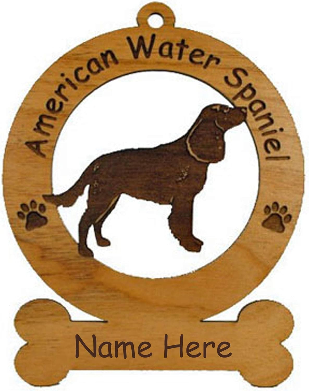 1270 American Water Spaniel Standing Ornament Personalized with Your Dog's Name