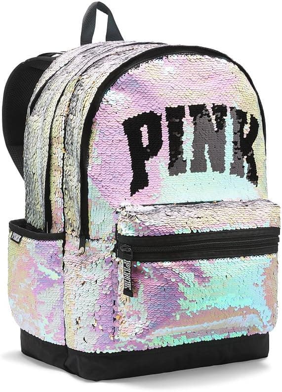 VICTORIA SECRET - SOLD OUT RARE silver bling CAMPUS BACKPACK made by PINK
