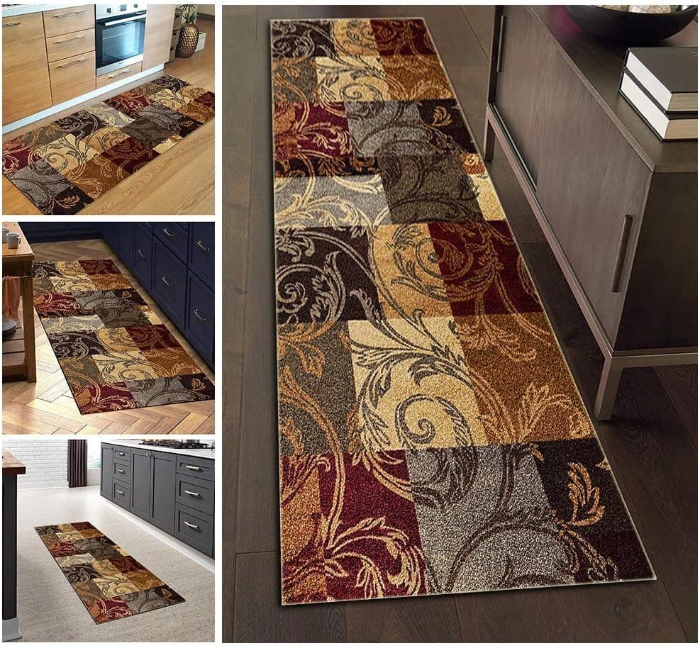 Woouu Rug Carpet Runners for Hallways Washable Non Slip, Machine-Made Print Polyester Area Carpet for Living Room Bedroom Kitchen Customizable (Size : 3'x12')