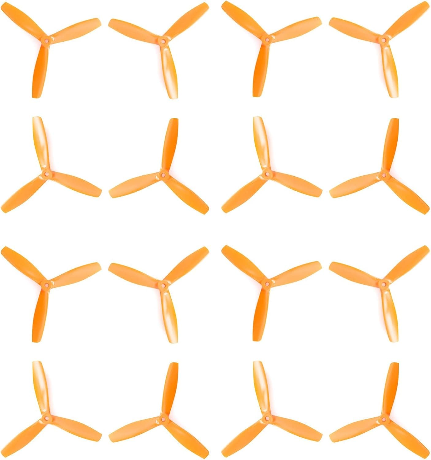 RAYCorp Genuine Gemfan 6045 3-Blades (6x4.5x3) Propellers 16 Pieces(8CW, 8CCW) Orange - Polycarbonate 6-inch Tri Blades Quadcopters & Mutlirotors Props Battery Strap