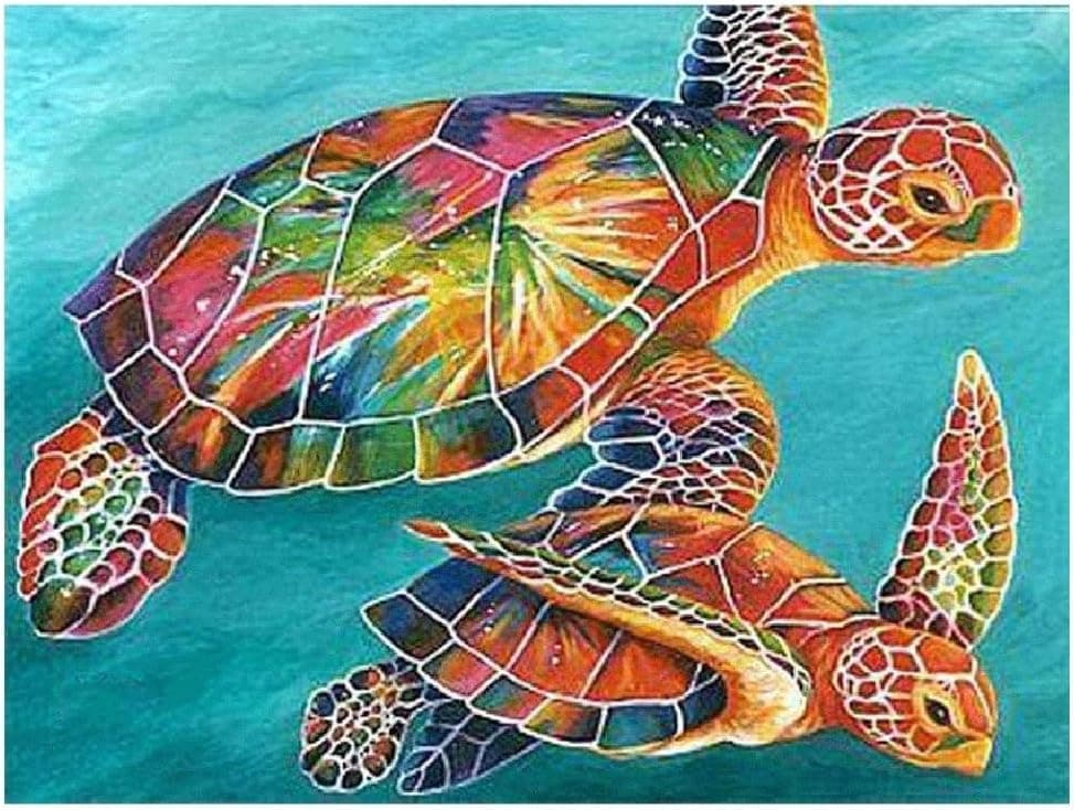 Q&K Sea Colorful Turtles 500 Piece Puzzles for Adults Kids Wooden Teamwork Weekend Relax Holidays Decompression