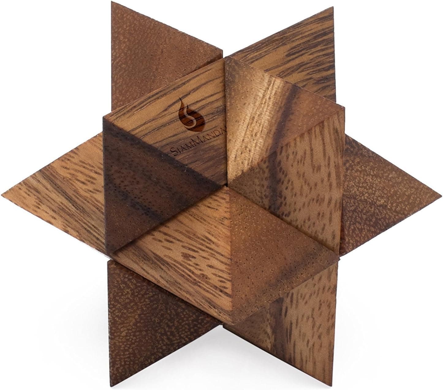 SiamMandalay Shooting Star Puzzle: 3D Brain Teaser Wooden Puzzle for Adults Classic Handheld Interlocking Mechanical Puzzle from with SM Gift Box(Pictured)