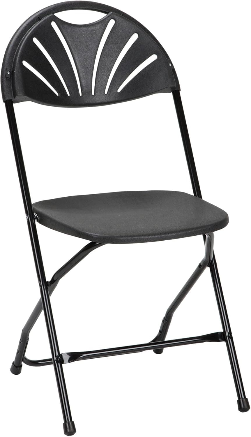 Zown Folding Chair, 8 Pack, Black