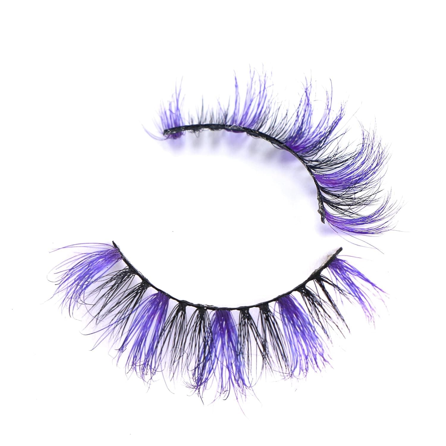 FOXSCOS Color Eyelashes,Beautiful Natural Colorful False Eyelashes,Halloween 3D Mink Color lashes,100% Siberian Mink Color 20mm Short Style 1 pair(Blue black Glam)