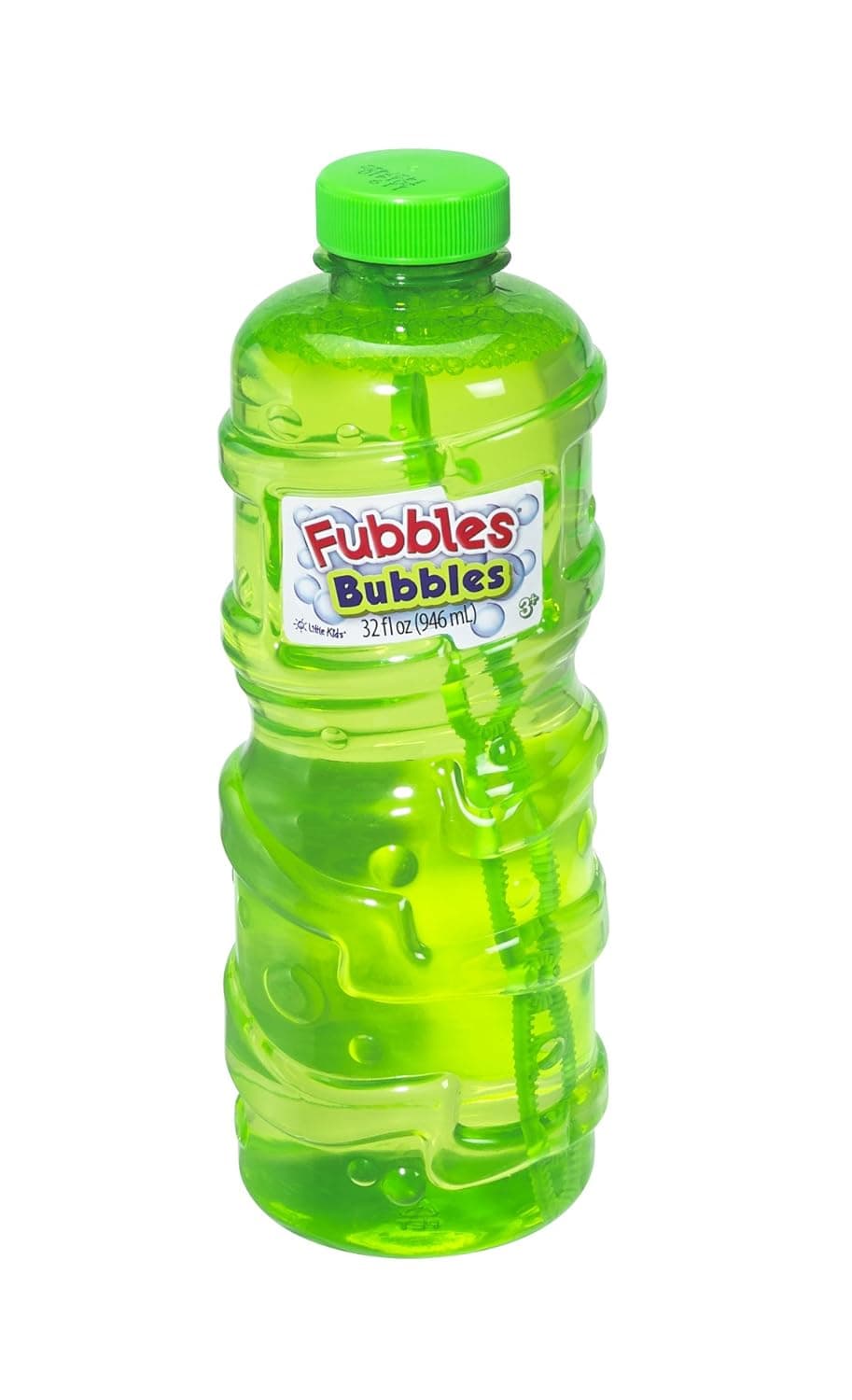 Fubbles Bubbles Solution and Refill | for Kids Ages 3+ | Includes 32oz Fubbles Bubbles Solution and Bubble Wand (Colors May Vary)