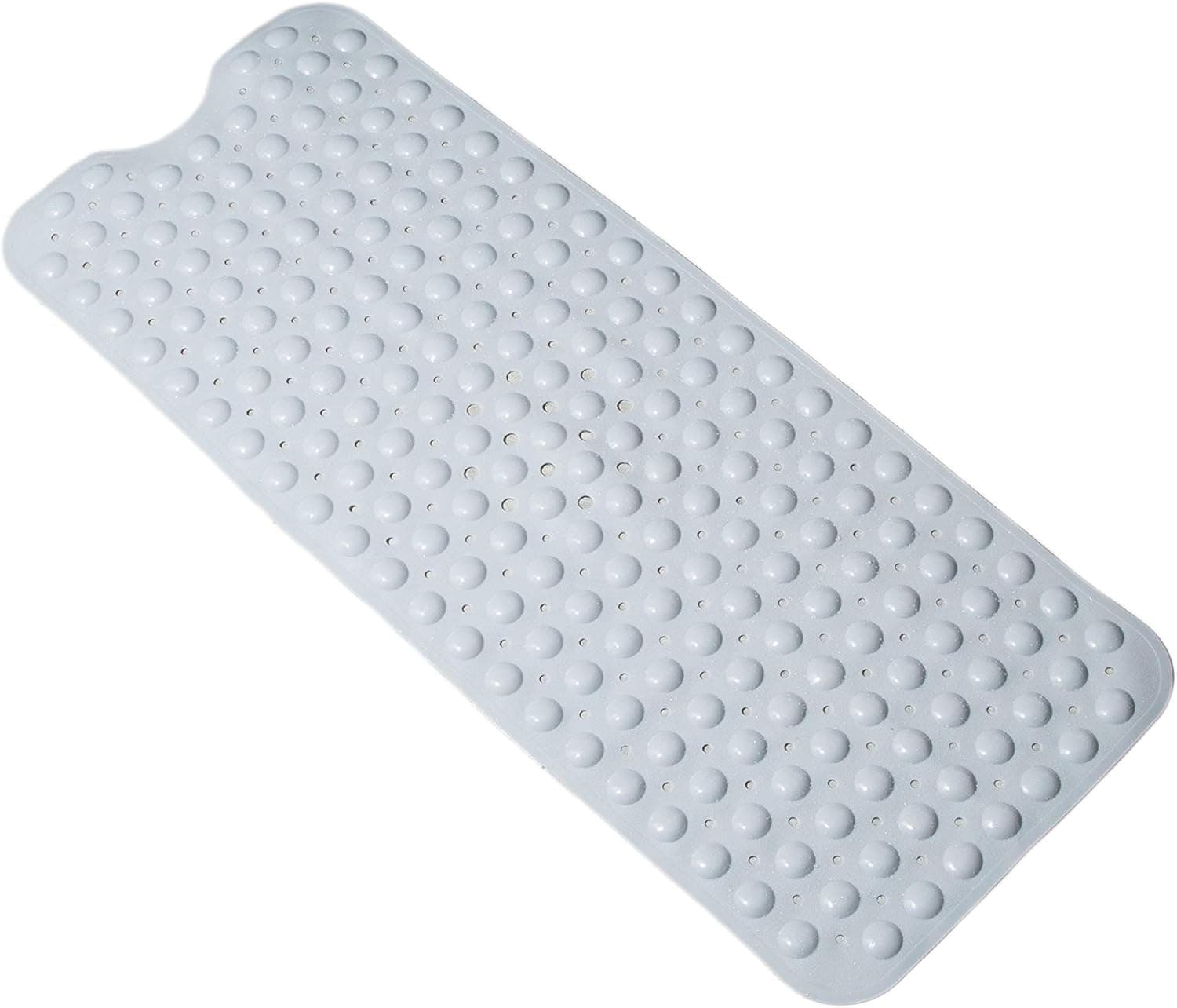 RED CORAL Bath Mat, Machine Washable, Latex,39X16in,Extra Long,Bathtub Mat with Drain Hole, XL Bathroom Shower Mat(Gray)