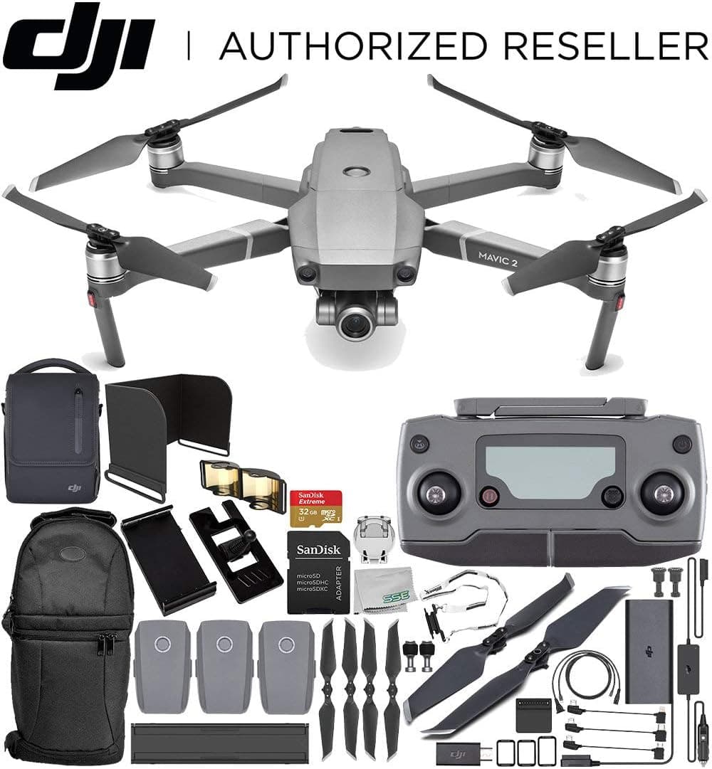 DJI Mavic 2 Zoom Drone Quadcopter with 24-48mm Optical Zoom Camera with Fly More Kit Combo Every-Day Bundle
