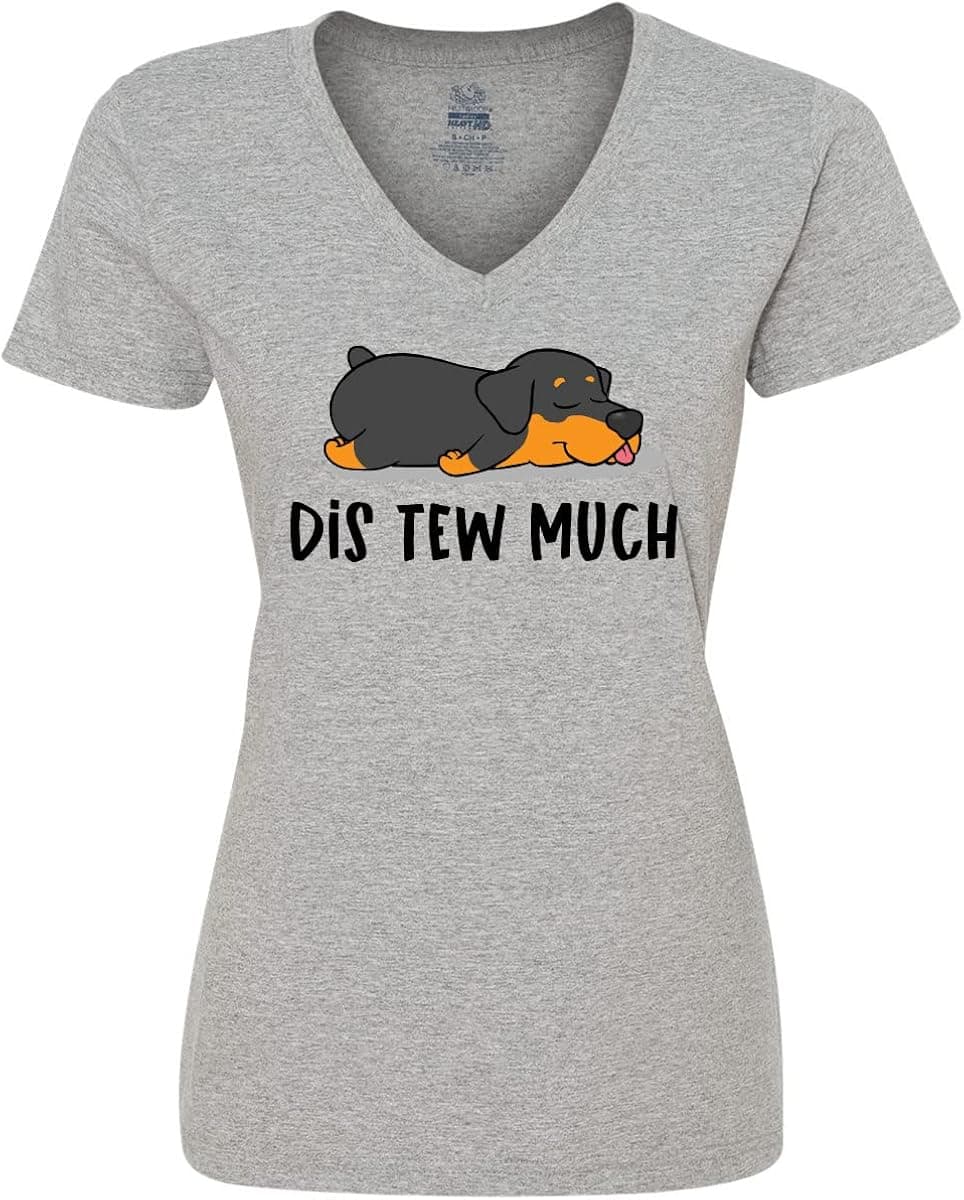 inktastic Napping Dis Tew Much Rottweiler Women's V-Neck T-Shirt