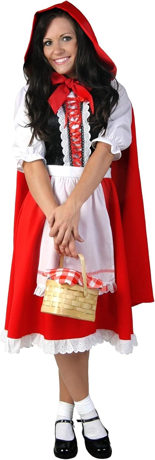Little Red Riding Hood Costume for Women Red Riding Hood Dress and Cape Outfit Adult Halloween Costume