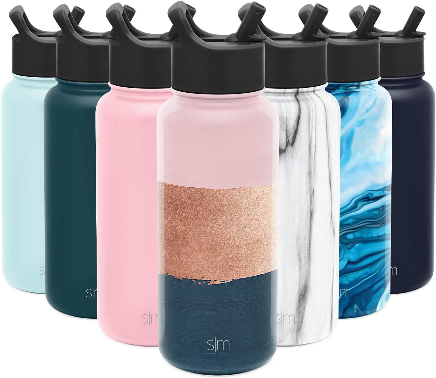 Simple Modern Water Bottle with Straw Lid Vacuum Insulated Stainless Steel Metal Thermos | Reusable Leak Proof BPA-Free Flask for Gym, Travel, Sports | Summit Collection | 32oz, Urban Stripes