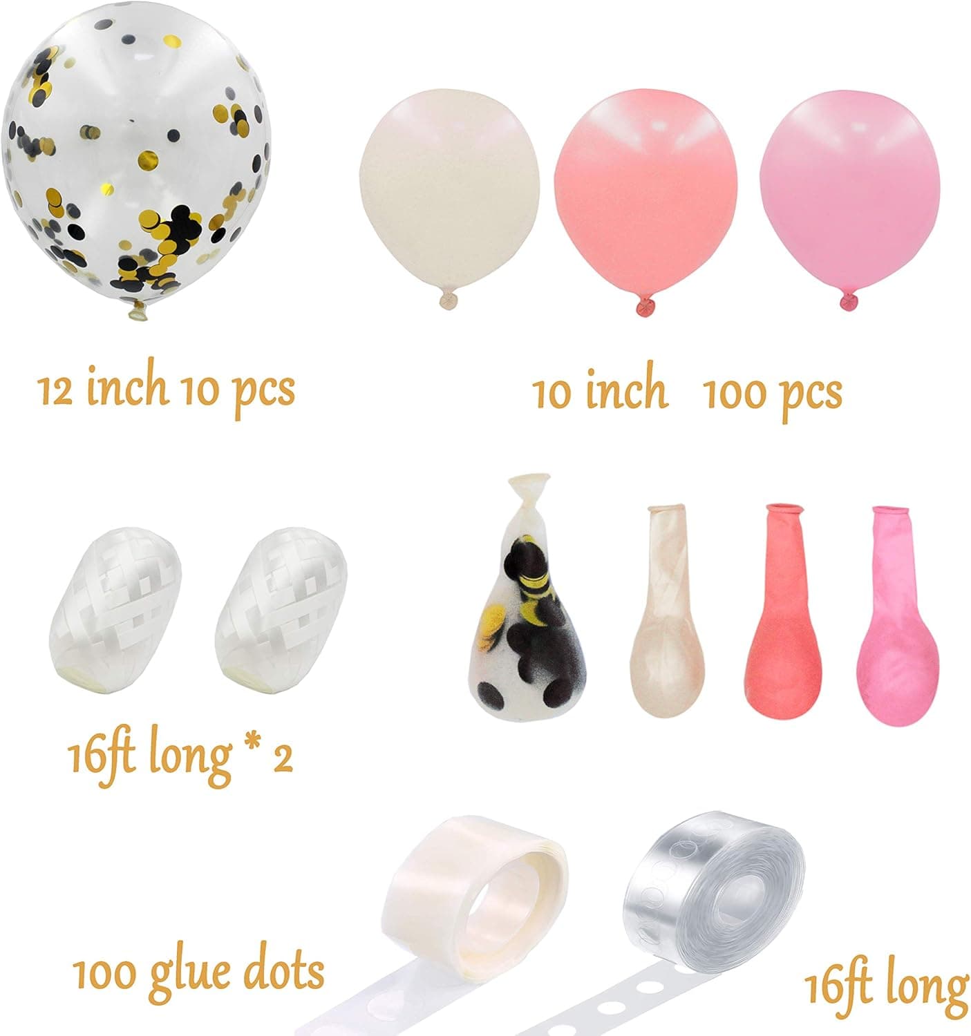 Ballloon Garland Kit 114 pcs Pink White Balloons 16ft balloon arch kits balloon kit garland for party decorations baby shower decorations party backdrop decorations Birthday Wedding pink Party anniver