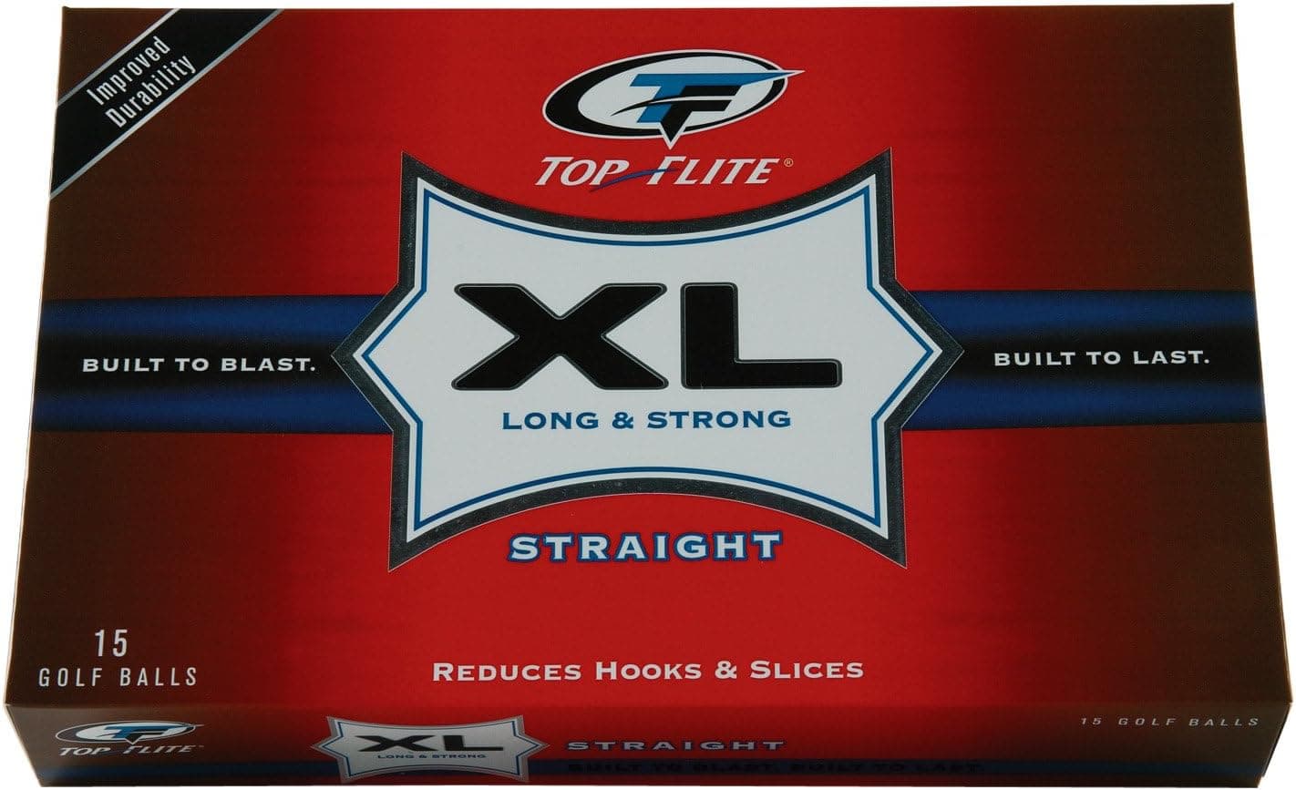 Top-Flite XL Straight Golf Balls (15-Pack, White)